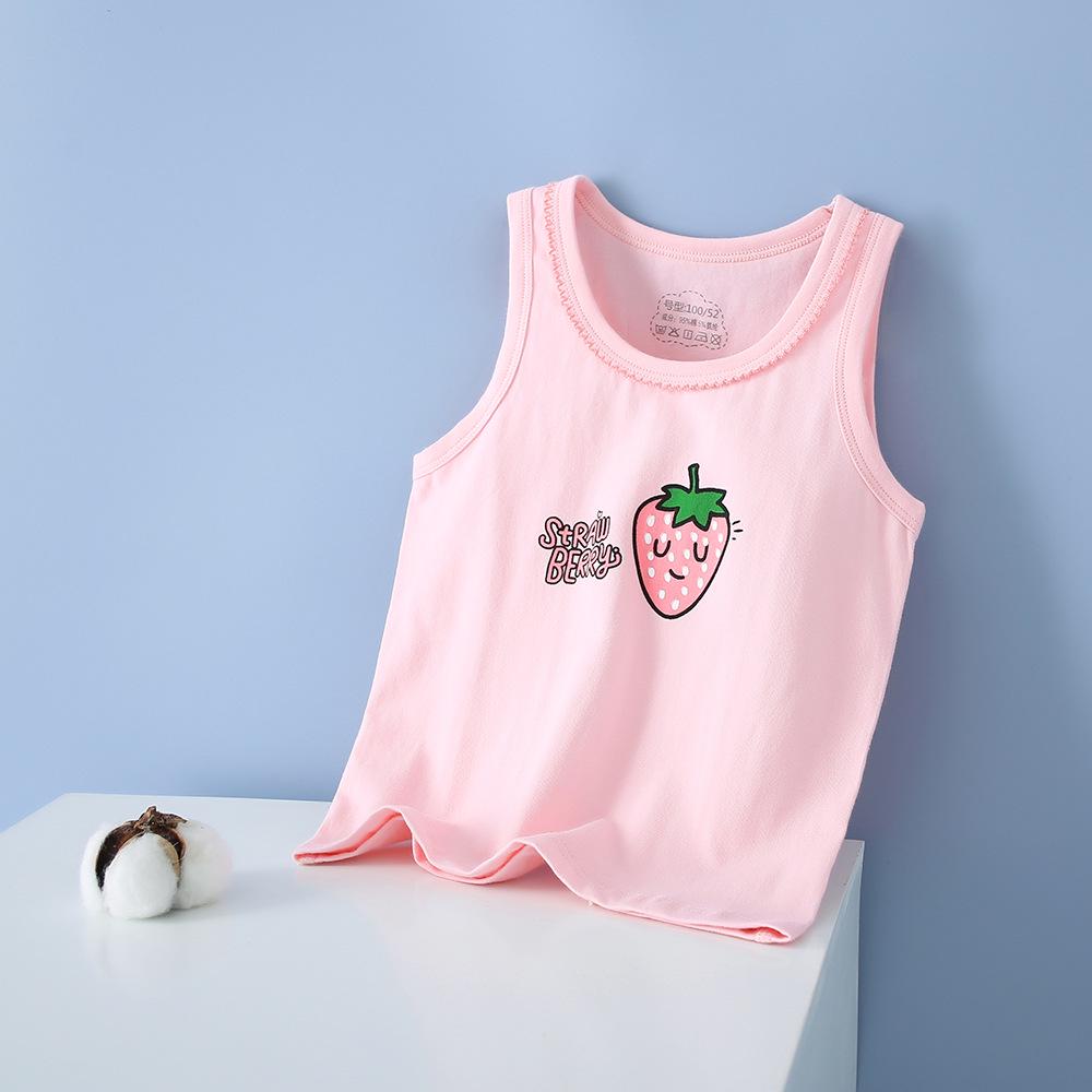 Summer Kids' Cotton Spaghetti Strap Vest - Colorful Base Layer for Boys and Girls