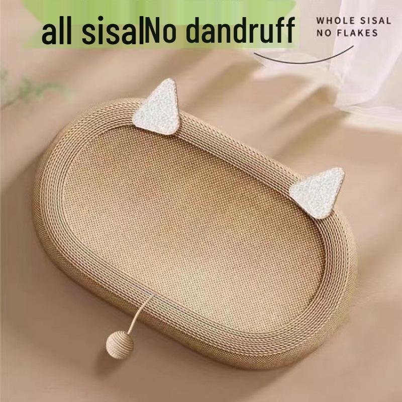 Oval Sisal Cat Scratching Board & Bed - Big Face Design for Self-Amusement and Claw Grinding