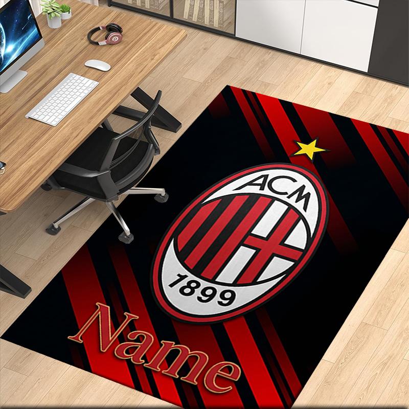Custom Name Ac Milan Printed Carpet Rug For Office Chair Living Room Bedroom Kitchen Room Decor Gifts