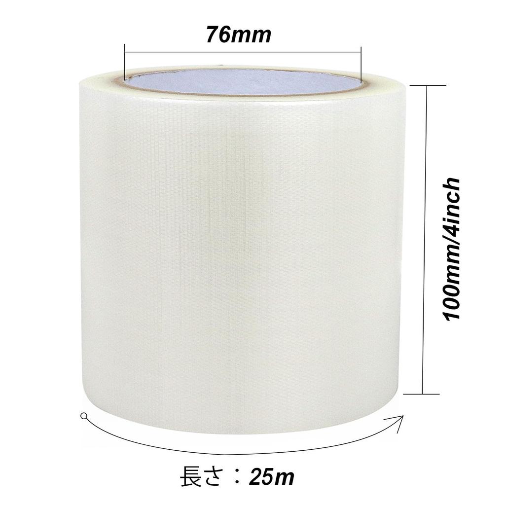 BOMEI PACK Clear Coating and Construction Protection Tape 100mm x 25m 1 Roll