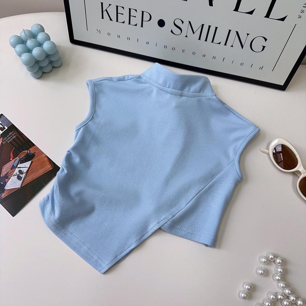 Girls' Chinese Style Tang Suit Summer Two-Piece Set: Fashionable Vest and Pants (AXB612)