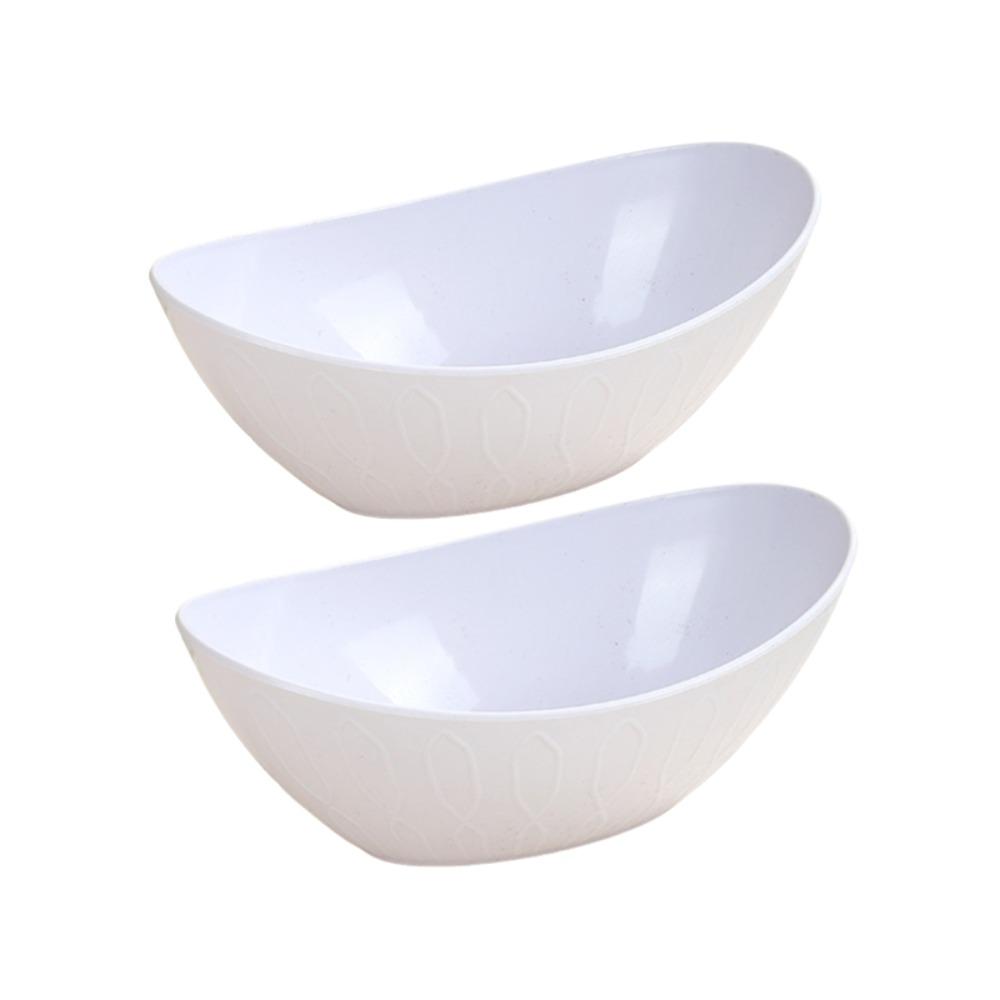 2PCS Thickened Fruit Serving Bowl Plastic Preparing-food Bowl Durable Snack Bowl Festive белый