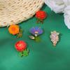 Unique Flower Shaped Brooches In Bright Colors Of Sweet Pea Poppy Marigold Rose And Carnation For Stylish Personal Accessories