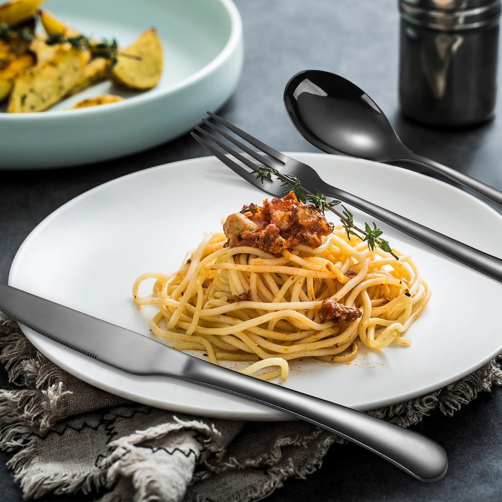 410 Stainless Steel Tableware Set 20-piece Set Knife Fork Spoon Tableware Gold YSH-46-20PS