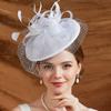 European and American boutique feather flower retro mesh gauze hat bridal headgear fashion hair accessories top hat hemp yarn headgear wholesale