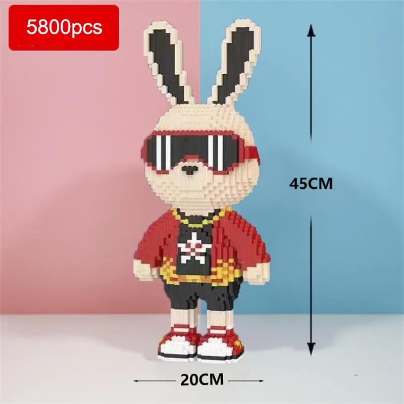 DIY Kids Toy Candy Rabbit Colorful and Cute Mini 3D Model Desktop Decoration Building Block Micro Bricks Christmas Birthday Gift