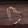 Rose Gold Earring Ring Sets For Women Micro Paved Black Natural Zircon Twist Finger Ring Bride Wedding Jewelry Set