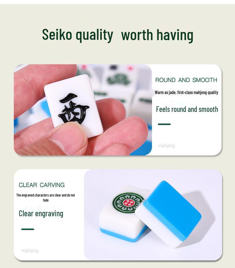 Compact Travel Mahjong Set - 24mm & 30mm Tiles, Solid Carved Sparrow Design, Ideal for Dorms and Table Games