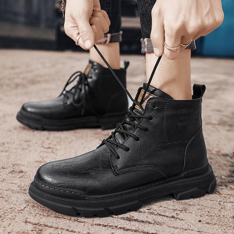 Winter Warm Plush Men's High-top Shoes Outdoor Hiking Shoes Cold Resistant Men's Ankle Boots Formal Short Boots Free Delivery
