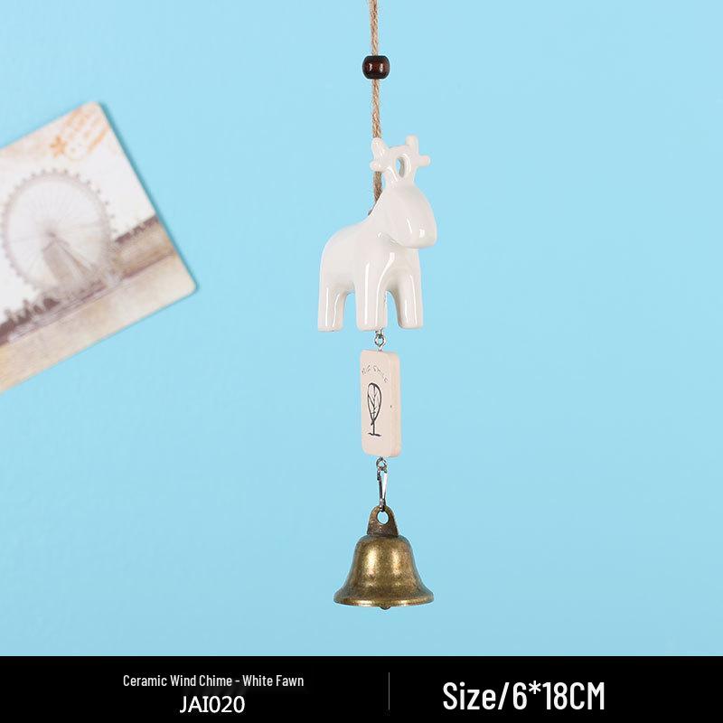 Totoro Ceramic Wind Chime Ornament - Cute Japanese Wall Decor for Girls' Bedroom