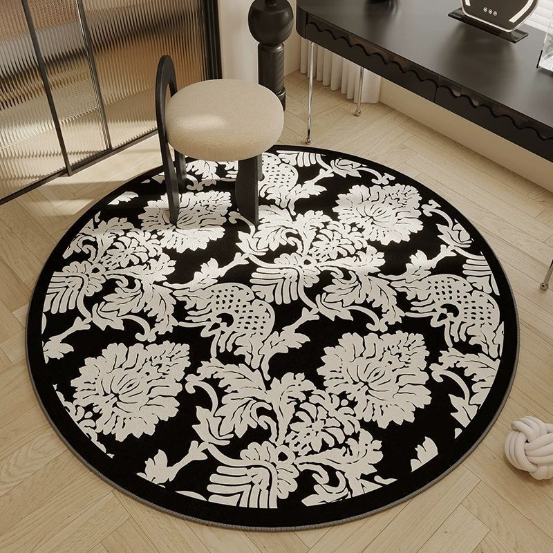 

Французский круглый ковер для гостиной, спальни, винтажного кремового стиля, прикроватные кресла, ковер diameter 80CM