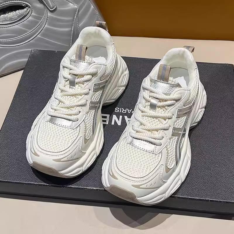 2025 Frühling und Sommer Mesh atmungsaktive Dad-Schuhe Damen neue vielseitige dicksohlige Höhenzunahme super beliebte lässige Sportschuhe