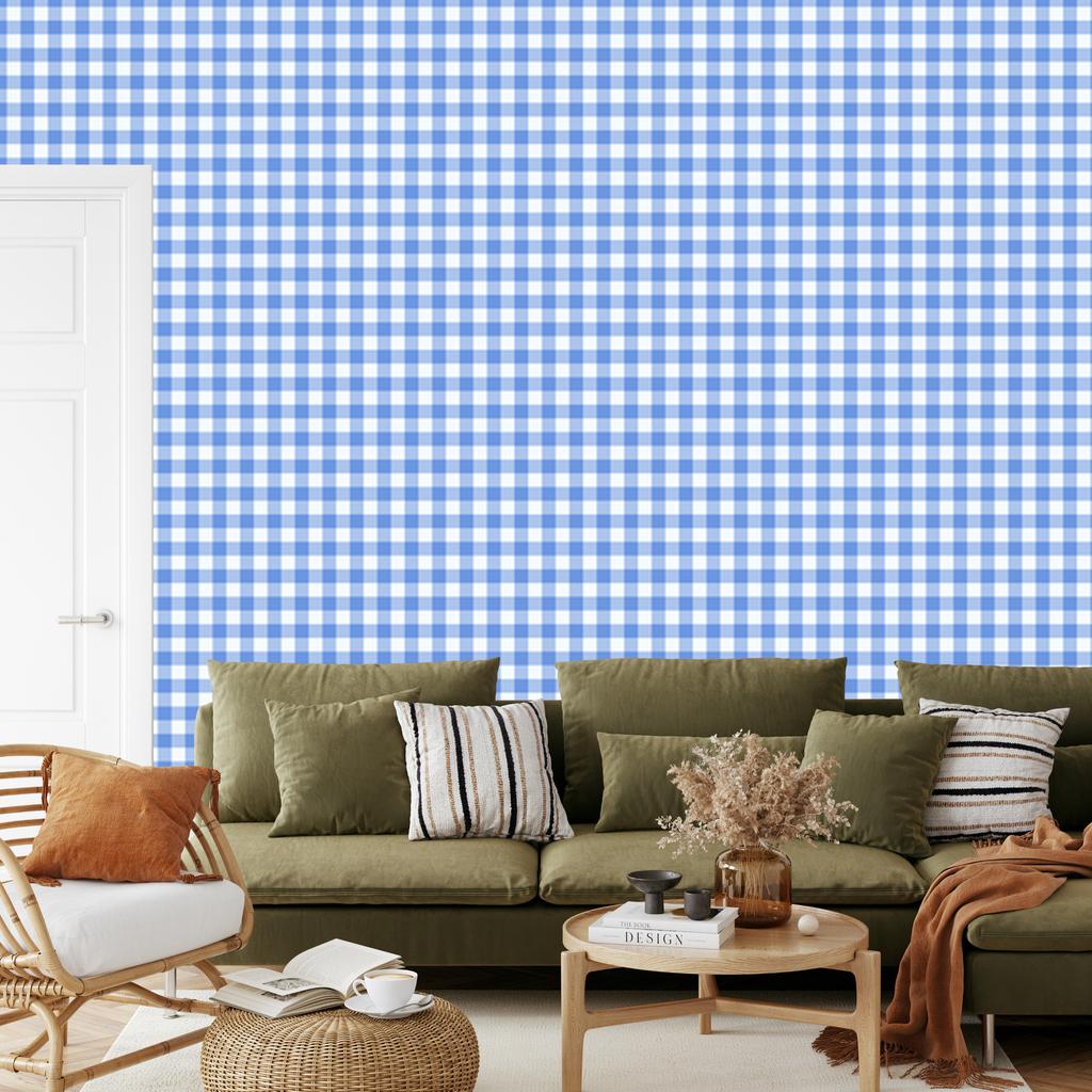 Wallpaper Fabric Pattern Azure, Soft Forms for Living Room and Bedroom 50x1000
