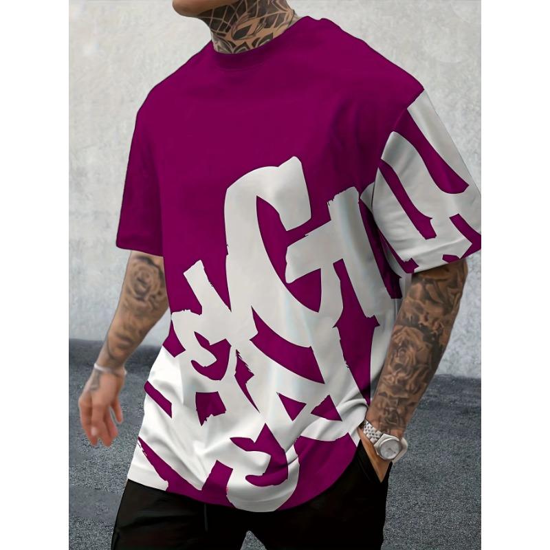 2025 New Summer Personalized Letter Printed Comfortable and Breathable Round Neck T-shirt Outdoor High Street Top