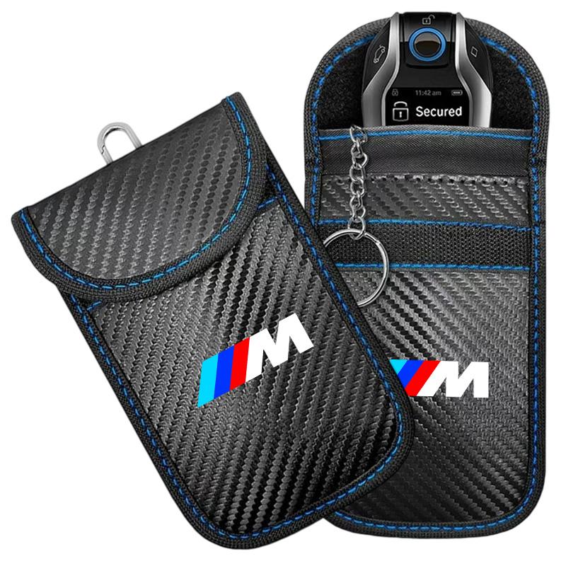 RFID Shielding Pocket Car Key Case Signal Blocker Bag For BMW M Emblem E46 E36 E34 F10 E90 F30 E60 F30 E53 E30 E92 E87 Accessory J5UJD