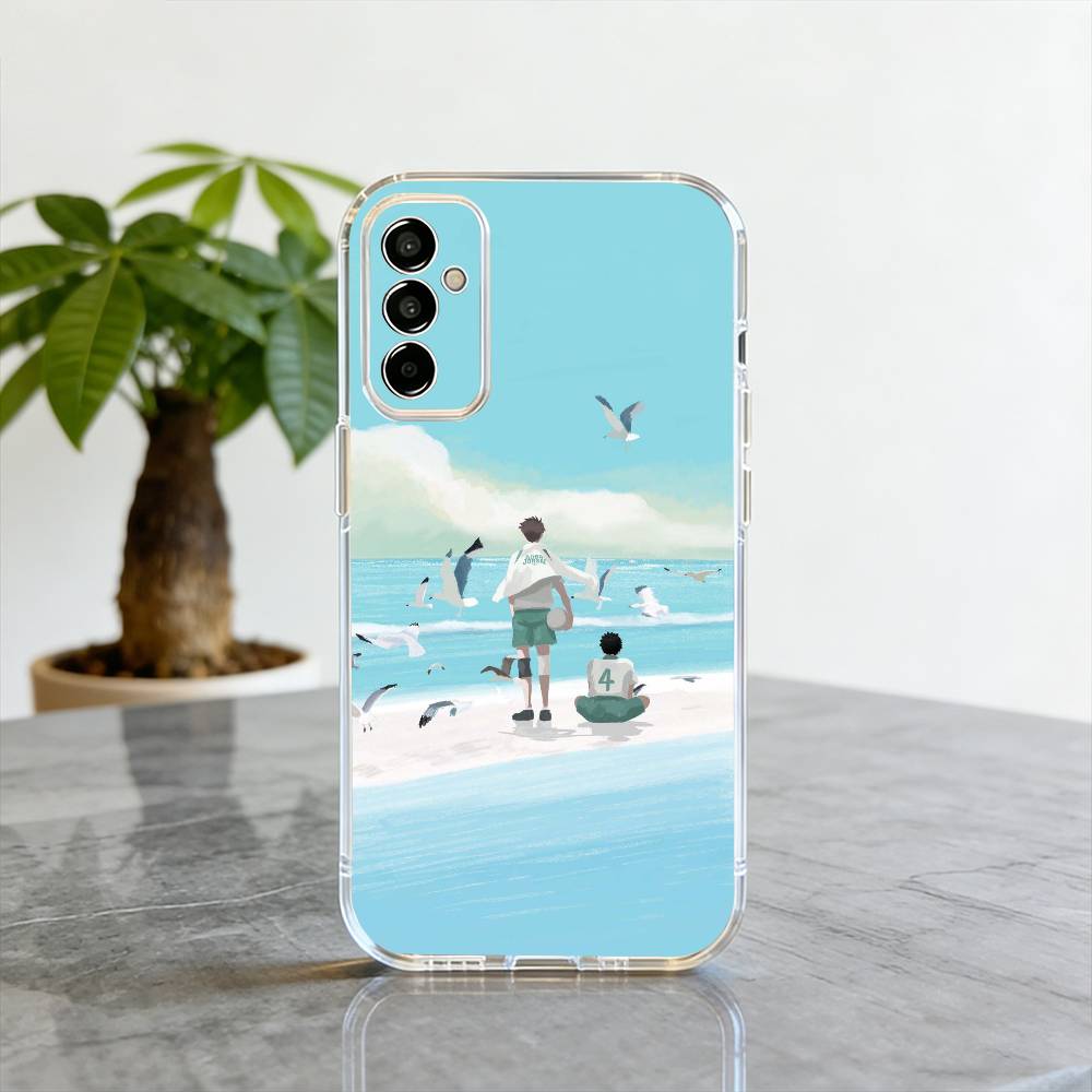 

Seaside Illustration Phone Case For SamsungA10,12,20,21S,30,31,40,50,51,52,70,71 Transparent Cover Samsung a52 a52S