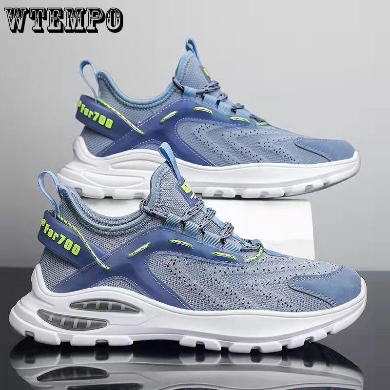 WTEMPO Herren Sommer Luftpolster Turnschuhe Outdoor Mesh Atmungsaktive Sportschuhe Dickbesohlte Rutschfeste Basketballschuhe Lässige Laufschuhe