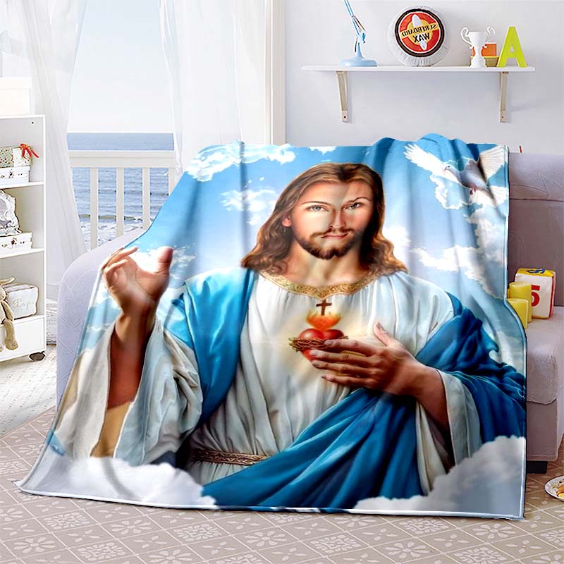 3D Modlitwa Święta Biblia Krzyż Jezus Miękki Flanelowy Koc do Łóżka Sypialnia Sofa Piknik, Narzuta na Pokrycie Wypoczynek Na Zewnątrz Drzemka Prezent