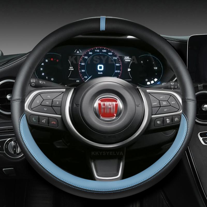 Microfiber Leather Car Steering Wheel Cover 38cm For Fiat Tipo Fullback Strada Toro Doblo Freemont Bravo Stilo Auto Accessories