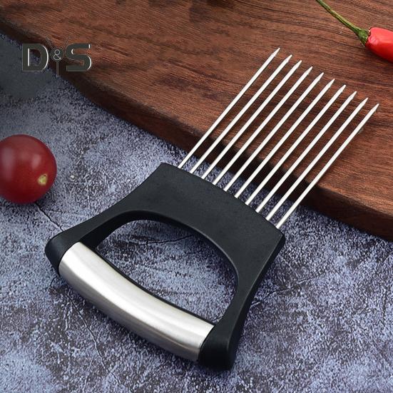 Zwiebelhalter zum Schneiden, Zitronenschneider, Lebensmittelschneider, Assistenzwerkzeug, multifunktionales Küchengerät für Obst, Gemüse und Fleisch