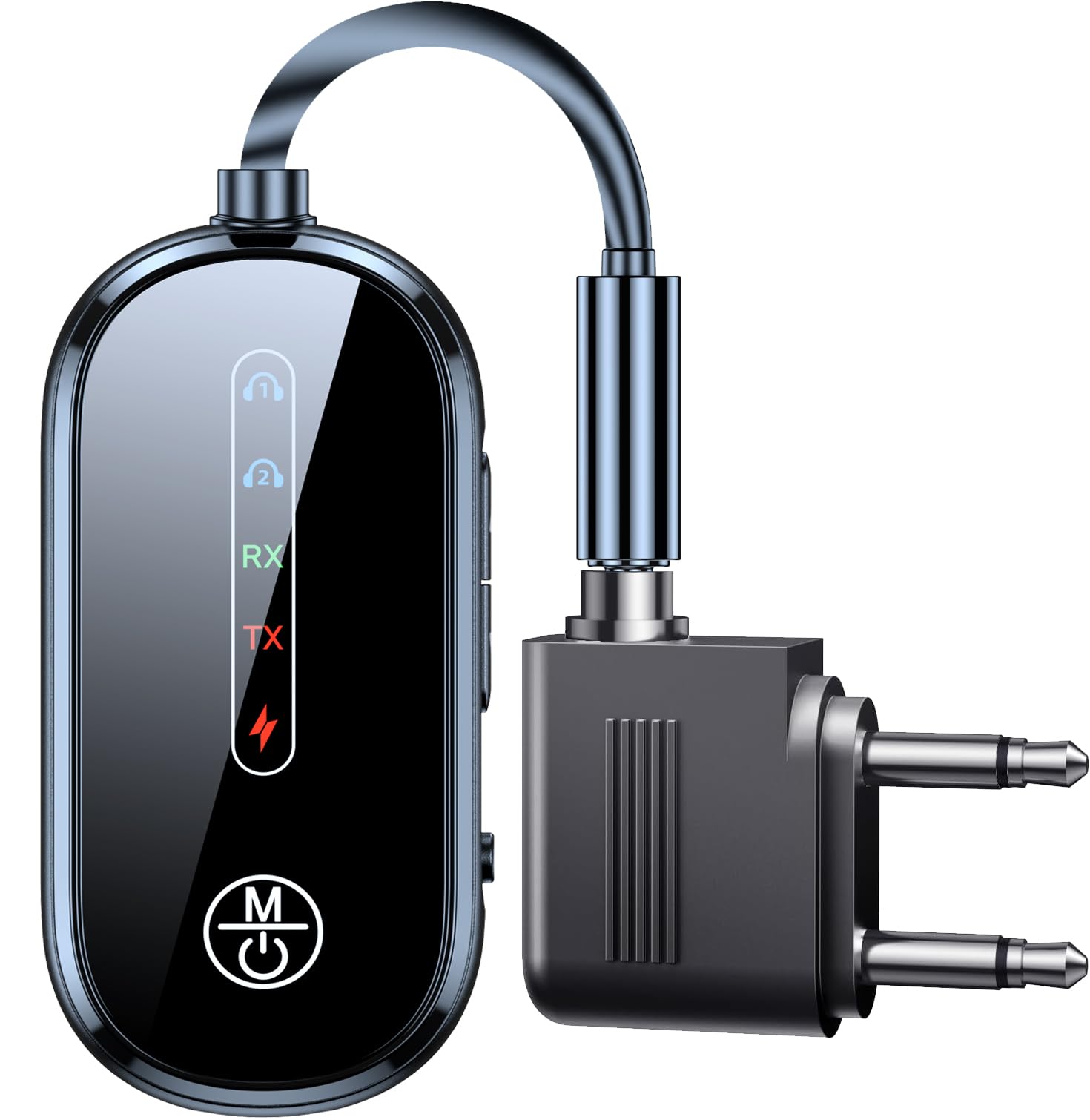 

Bluetooth подключает два устройства Bluetooth 13 часов непрерывной работы передатчика совместим с наушниками можно использовать во время подходит для разъема 5.4