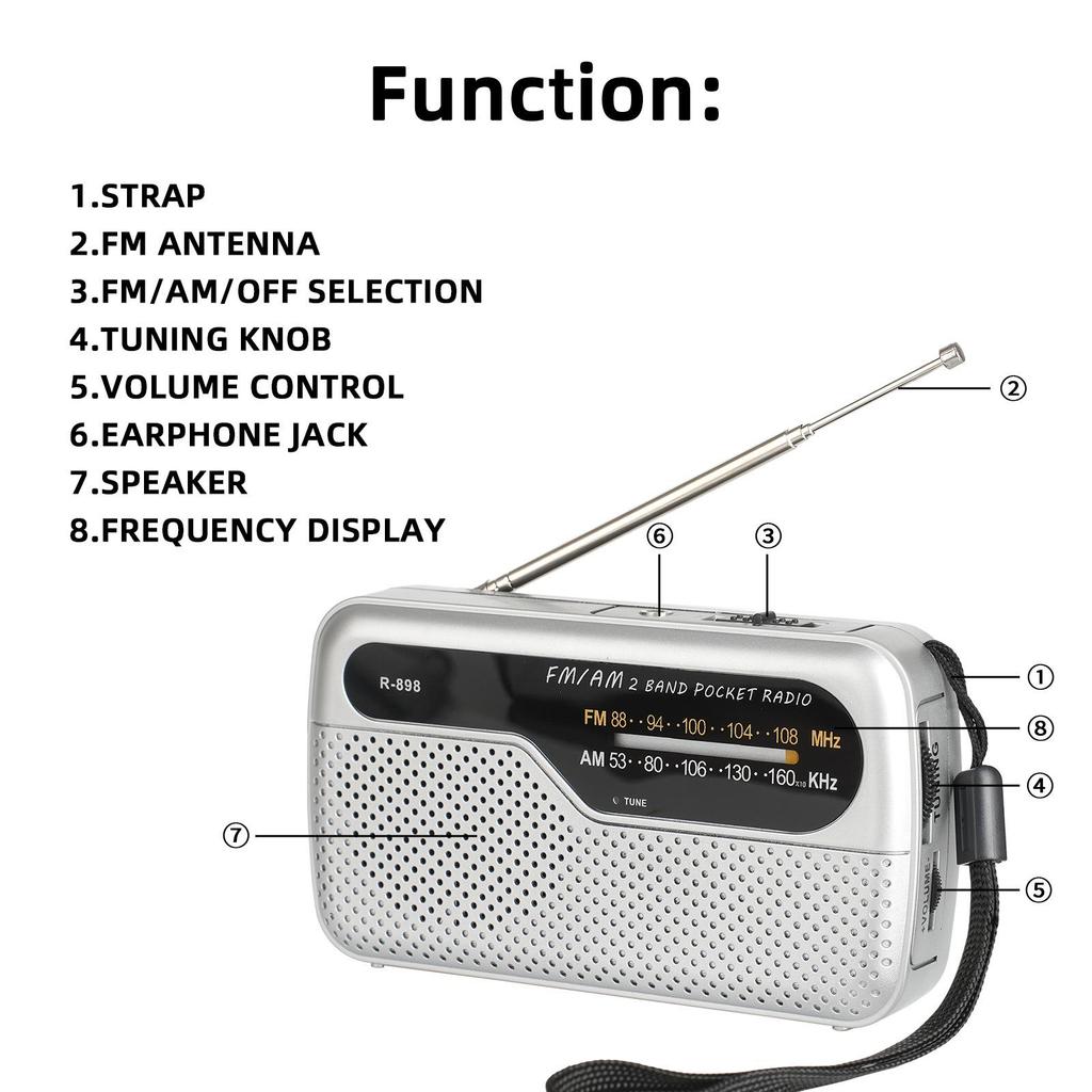 Compact FM/AM Portable Outdoor Radio
