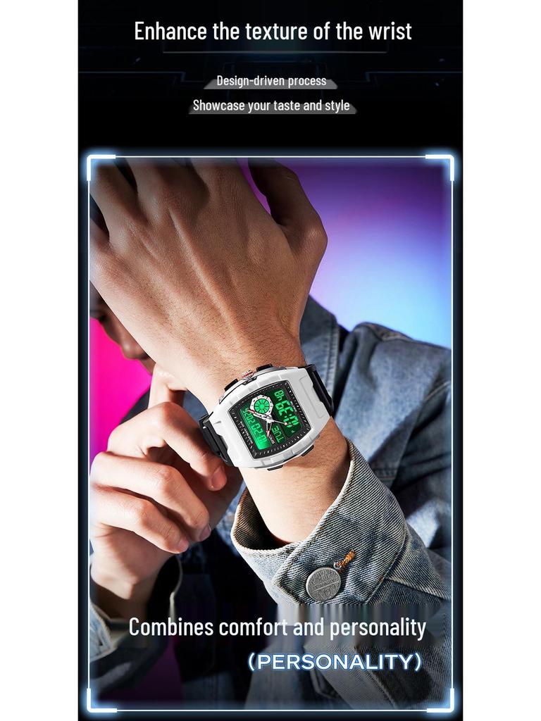 Sanda Trendy Multifunctional Sports Watch with Countdown, Snooze & Luminous Waterproof Features for Students - Model 3397