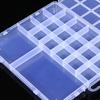 New 20-Grid Transparent PP Plastic Jewelry Storage Box, Dustproof with Fixed Card Slots