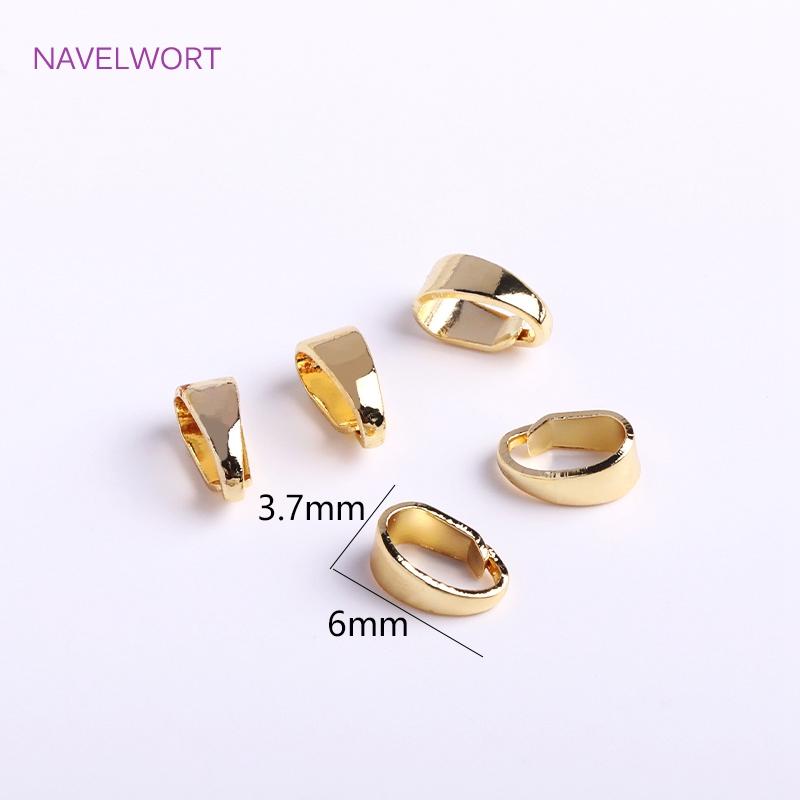 

14K Gold Plated Pendants Pinch Bail Clasps Brass Metal Melon Seeds Clasps For Necklace Hooks Clips Connector DIY Accesssories 20 pieces