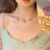 Retro Round Resin Necklace: Versatile, Fashionable High-End Clavicle Chain for Women
