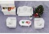 1:12 Dollhouse White Sofa Set - 3-Piece Mini Furniture with Cushions for ob11