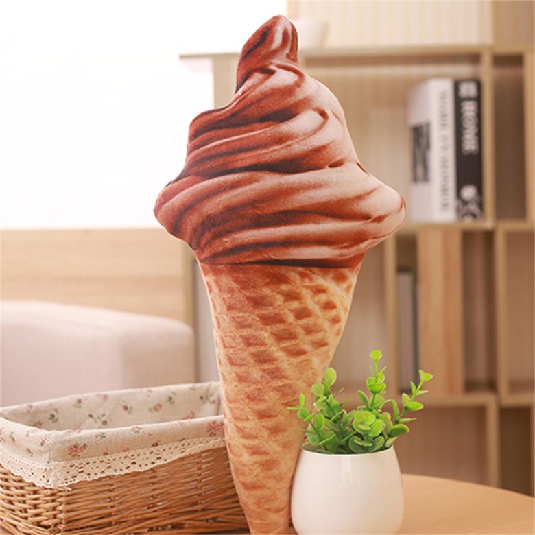 

Креативная имитация Персонализированная подушка-игрушка в виде конуса мороженого Детская плюшевая кукла-подушка Женский подарок на День святого Валентина 30cm шоколадный