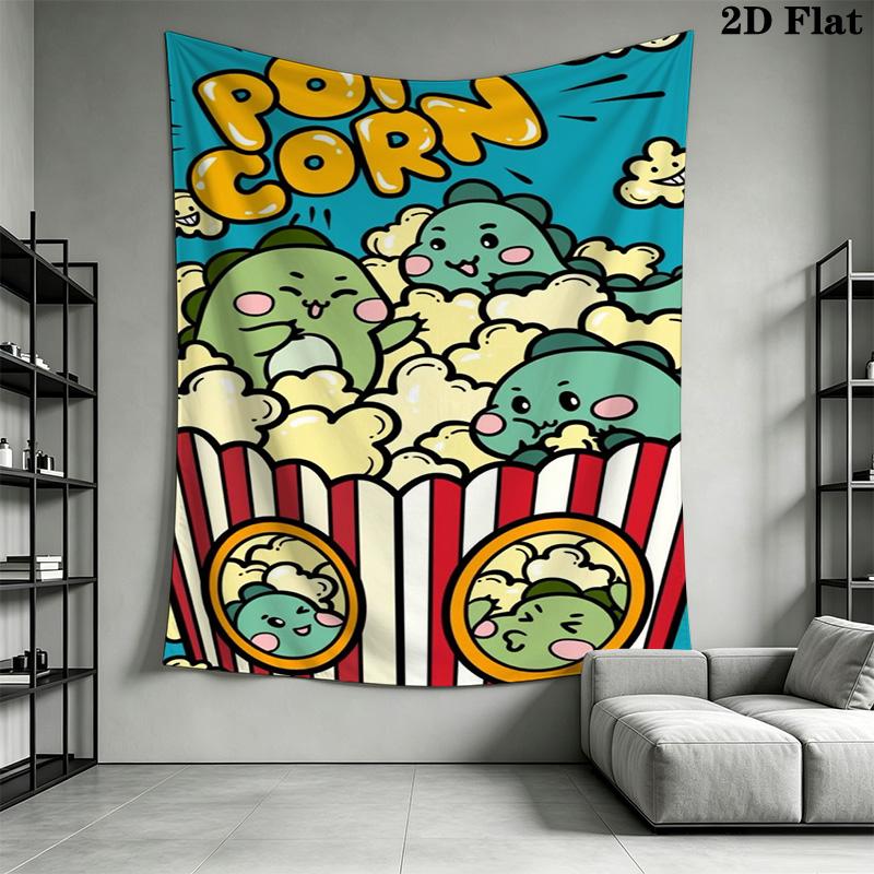 Dino Popcorn Fun Pattern Home Decor Tapestry, Wall Hanging, Decorative RV Wall Cloth.MGT0918043