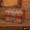 Vintage Wooden Jewelry Storage Box with Lock - Ideal for Earrings, Necklaces, Gifts, and Photography Props.