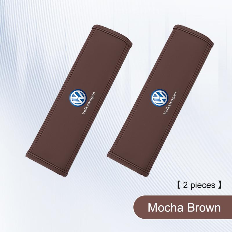 For Volkswagen VW R Golf 4 5 Passat Beetle Tiguan Touran Leather Car Seat Safety Belt Shoulder Cover Protection Pad Accessories Zk0