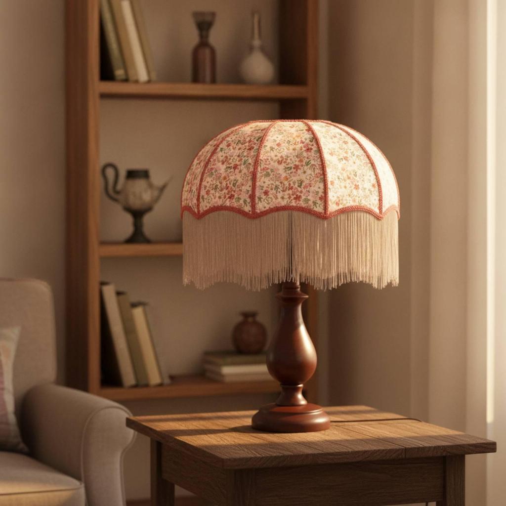 Lampshade with Fringe Retro Table Lamp Shade Vintage