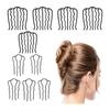 Updo Comb Hair Clip Hairpin Bun Evening Wear U-Shaped Pins Simple Bun for Weddings, Graduations, Ceremonies, Banquets - 10 Piece Black Set
