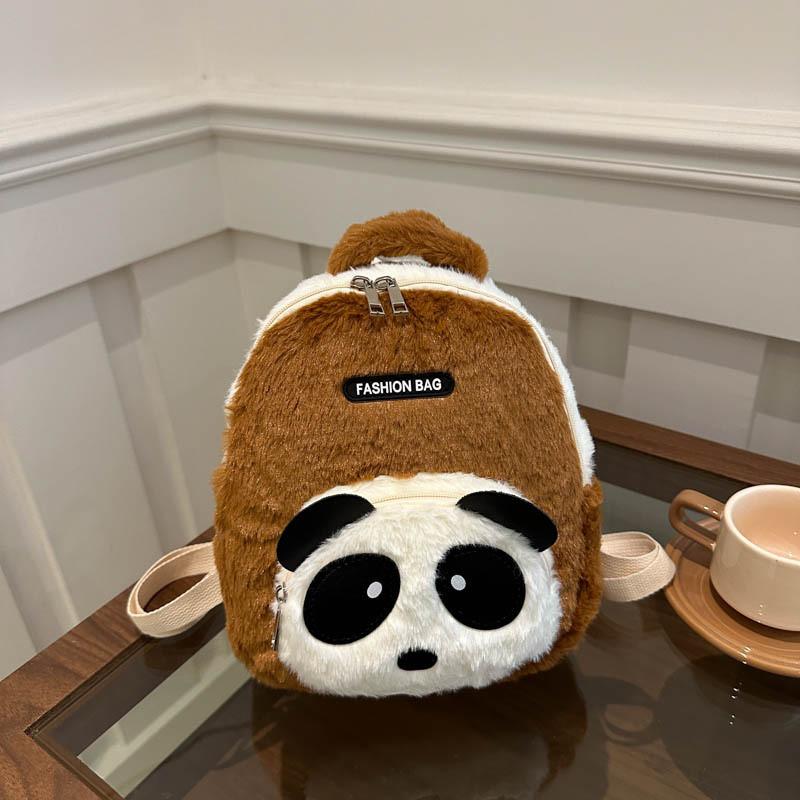 Plush Panda Backpack For Kids With Breathable Design And Storage For Kindergarten Use