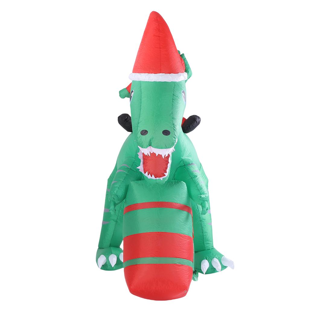 5.9FT Inflatable Father Xmas Ride On Dinosaur IP44 Water Proof Blow Up Xmas Yard Decoration for Home Outdoor Party US