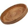 Woven Rattan Dessert Tray Wear-Resistant Anti-Fall Multi-Function Household Fruit Plate Stackable Serving Tray for Snacks Cakes