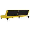 2 Seater Sofa Bed with 2 Cushions Yellow Velvet