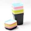 10pcs/Pack Mini Plastic Flower Seedling Nursery Pot with Pallet Colorful Square Plant Pot Indoor Outdoor Flower Plant Containe