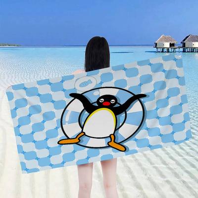 Funny P-Pingus Cute Cartoon Microfiber Printed Beach Towel Mountain Climbing Yoga Beach Swimming Running Absorbent Soft Towel