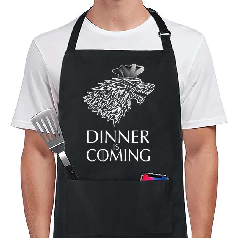 Unisex Hanging Neck Creative Letter Logo Apron for Couples - Ideal for Restaurants and Work