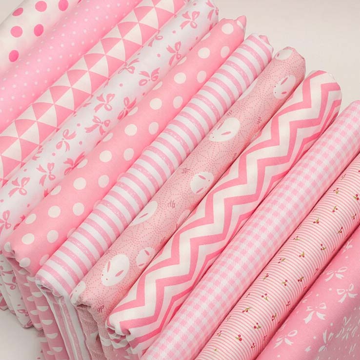 Pink series Cotton Fabric Assorted Pre-Cut Floral Cloth Sewing Patchwork DIY Decor Needlework DIY Handmade Material