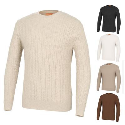 KIM YOUNG JOO GOLF Autumn/Winter Round Neck Cable Knit Soft Sweater Simple Men'S Golf Knit Dpfmnt32