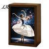 Elegant Tissue Box for Home Walnut Wood Box, with Artistic Ballet Dancer Skirt Design, Design Multipurpose Paper Towel Holder Decor Entryway