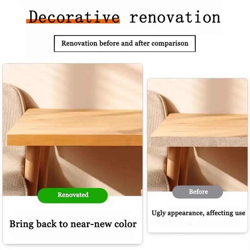 1PC 10m/393.7inch Pine Imitation Wood Edge Stickers with Self-adhesive Ceiling Decorative Lines, Wardrobe Cabinet Door Frame