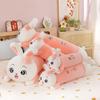 Long Rabbit Plush Strip Pillow With Mushroom Decoration On The Head Girls For