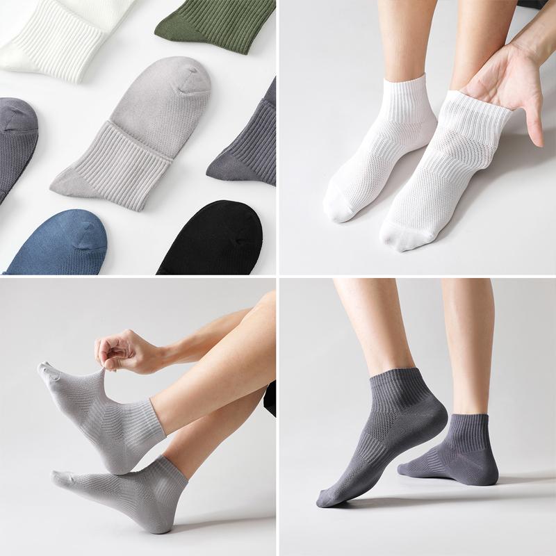 6Pairs High Quality Men's Mesh Socks Combed Cotton95% New Casual Breathable Socks Man Stripe Male Sock EU39-45